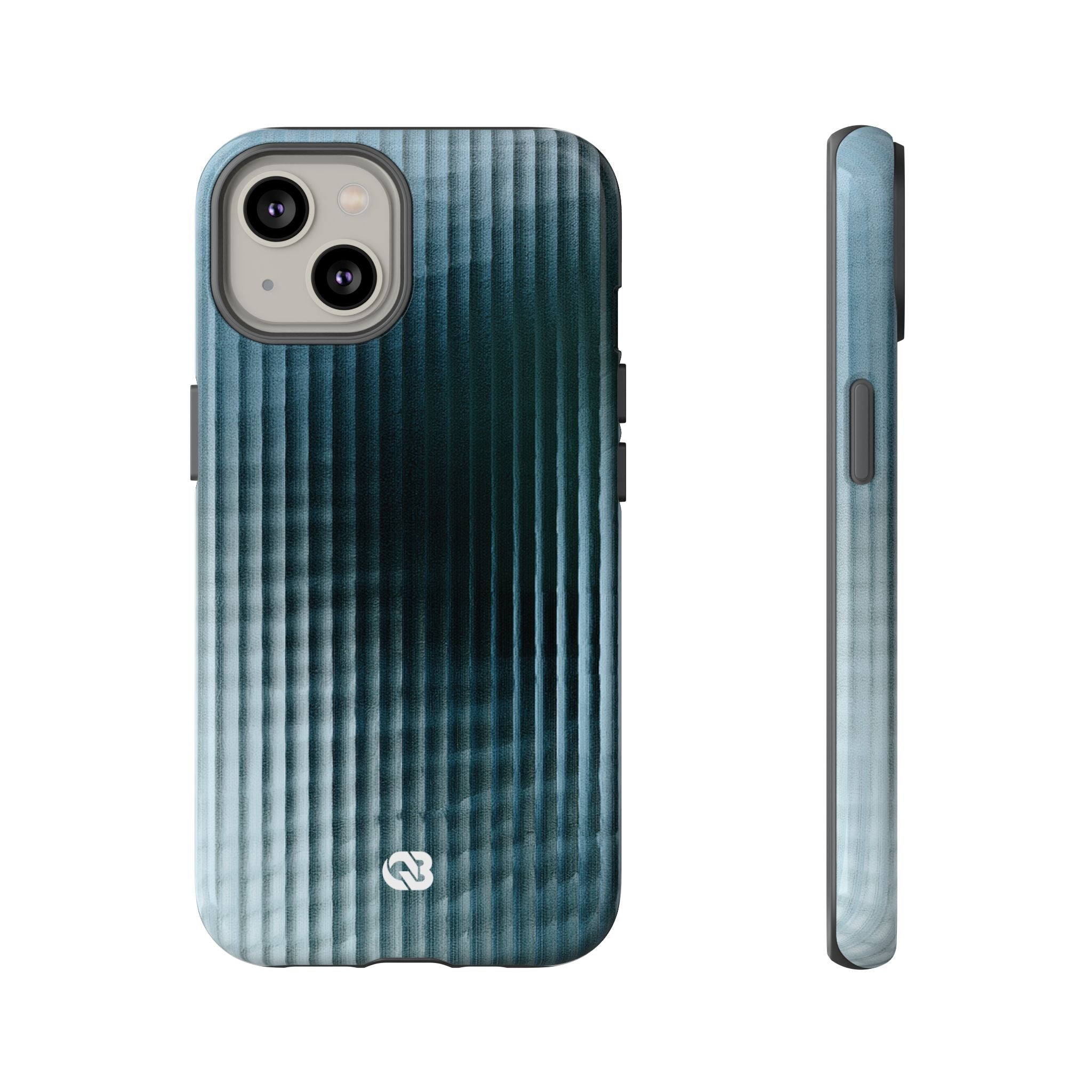 Blue Tough Phone Case for iPhone - Glacial Reeded Glass