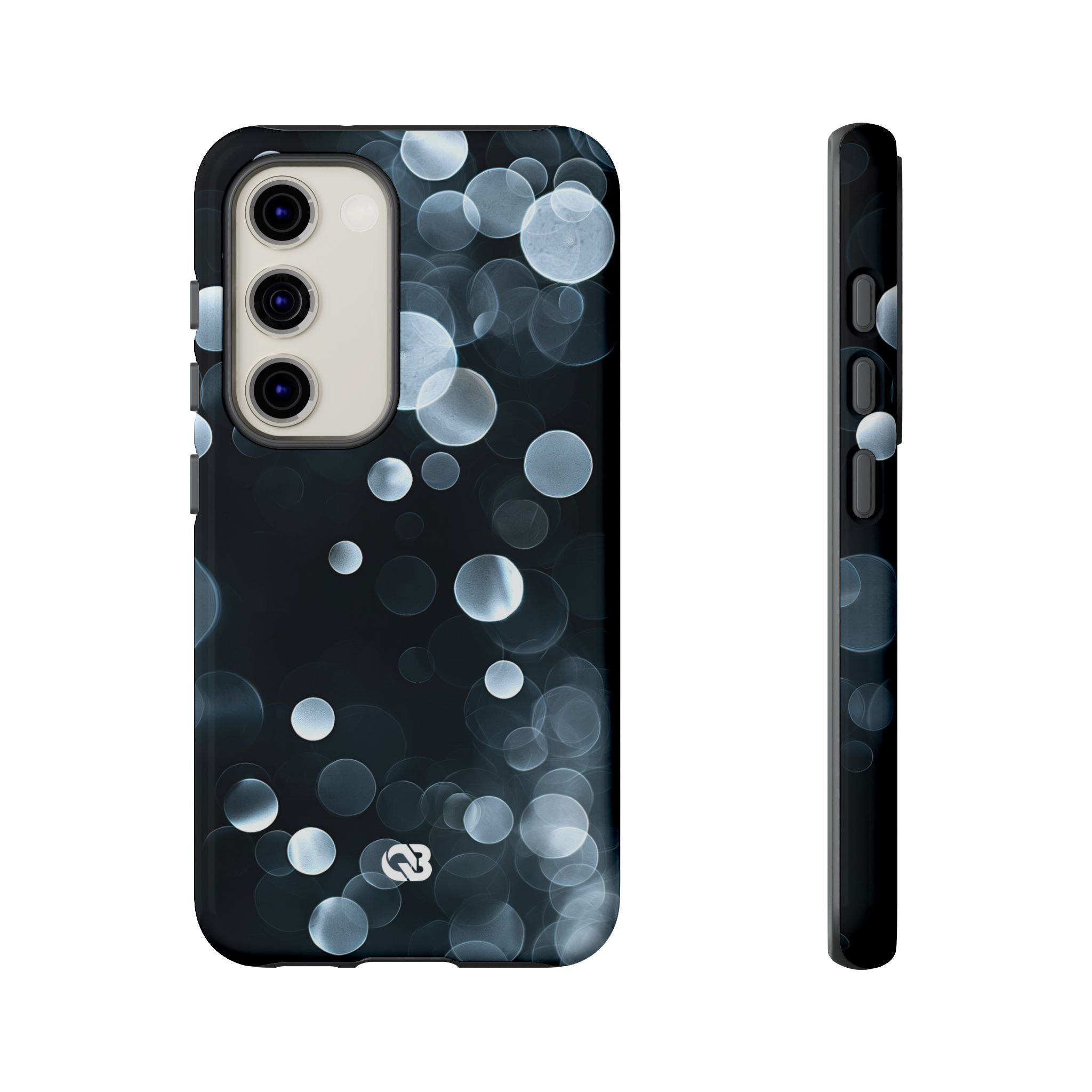 Black Tough Phone Case for Samsung - Silver Orbit Glow