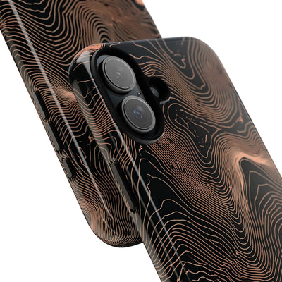 Orange Tough Phone Case for iPhone - Salmon Ridge Topo