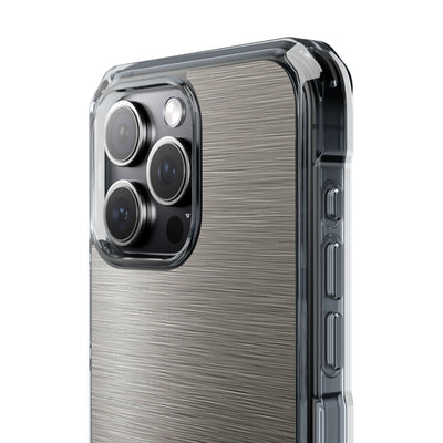 Grey Impact MagSafe Phone Case for iPhone - Brushed Industrial Steel