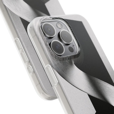 Grey Lite Phone Case for iPhone - Obsidian Moiré Wave