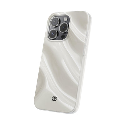 White Lite Phone Case for iPhone - Polished Ivory Wave