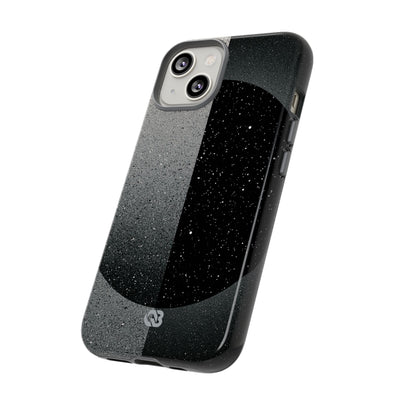 Black Tough Phone Case for iPhone - Lunar Static Orbit