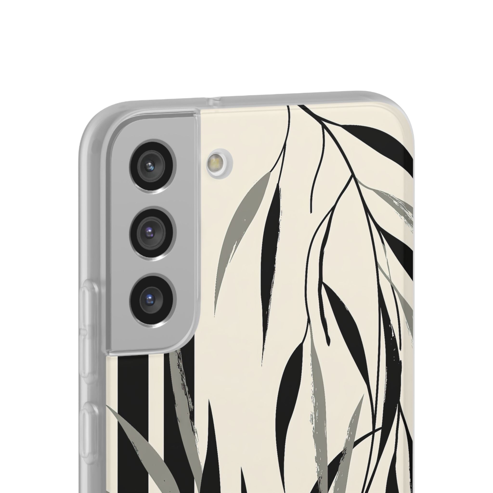Beige Lite Phone Case for Samsung - Soot Leaf Sketch