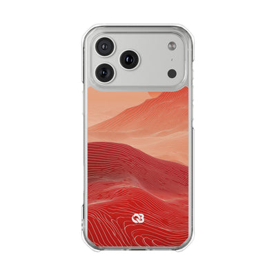 Red Impact MagSafe Phone Case for iPhone - Crimson Ridge Lines