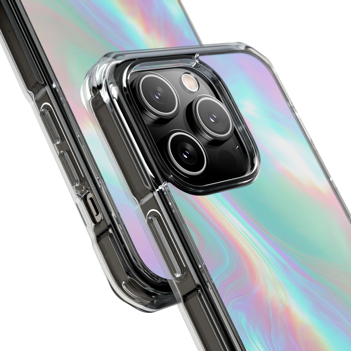 Prismatic Liquid Light · Clear Impact Magnetic Phone Case for iPhone · Teal