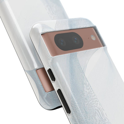 White Tough Phone Case for Google Pixel - Arctic Line Current