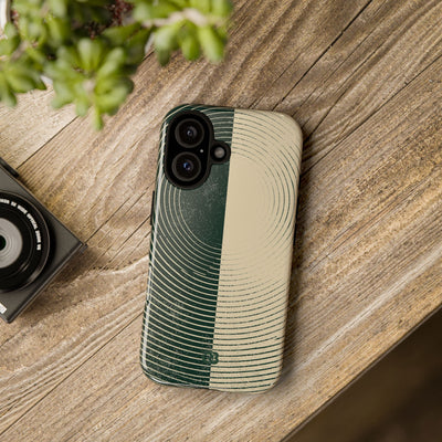 Green Tough Phone Case for iPhone - Evergreen Split Grain