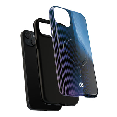Blue Tough 2.0 Magsafe Phone Case for iPhone - Indigo Distortion Wave