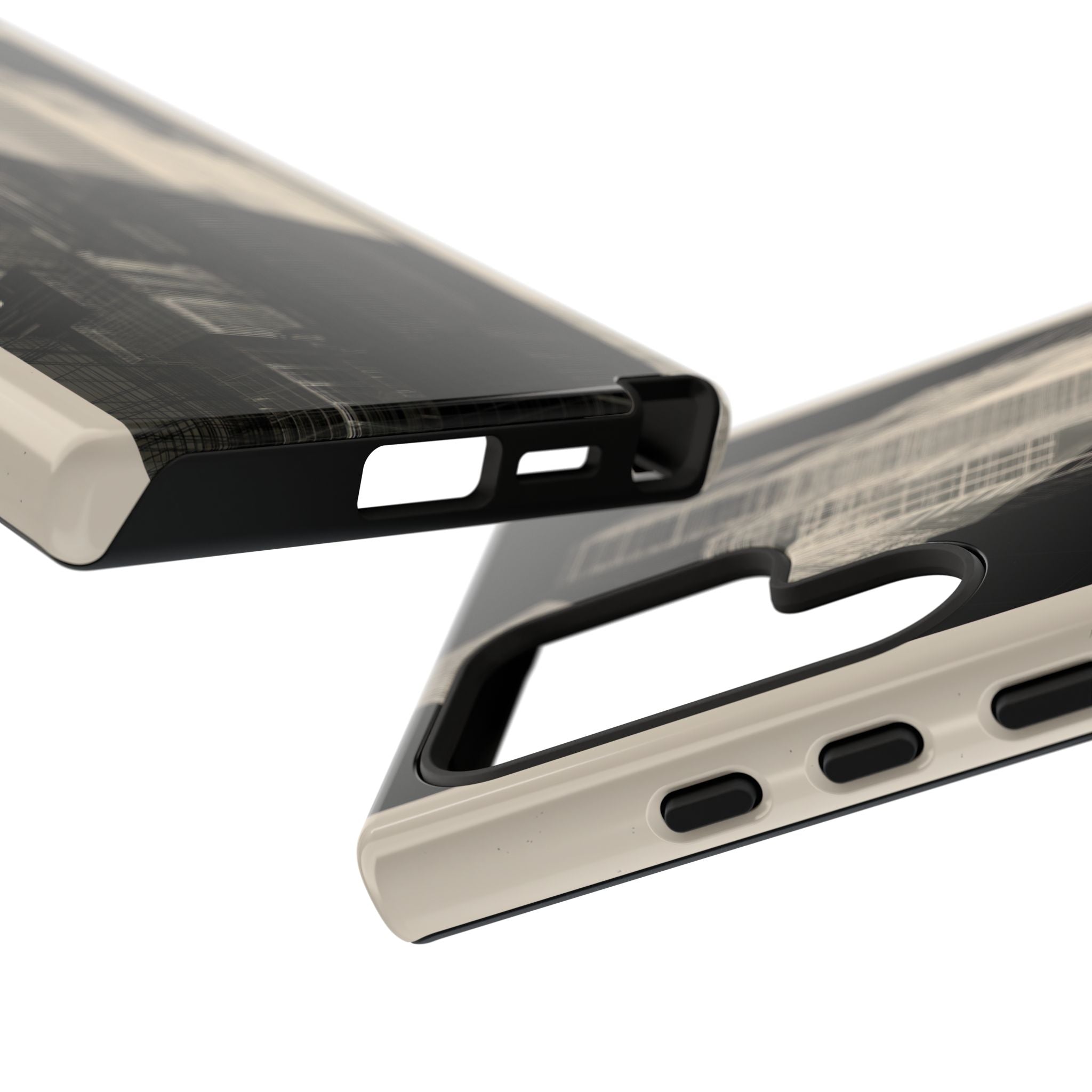 Beige Tough Phone Case for Samsung - Monolith Urban Grid