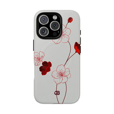 Red Tough 2.0 Magsafe Phone Case for iPhone - Kyoto Ember Bloom