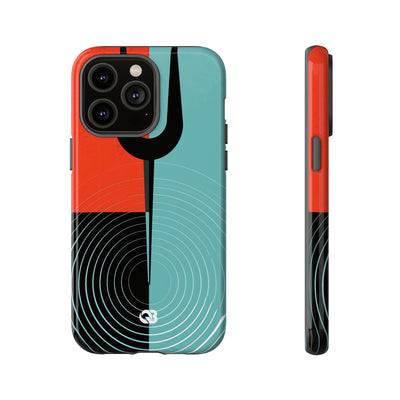 Teal Tough Phone Case for iPhone - Sonic Static Split