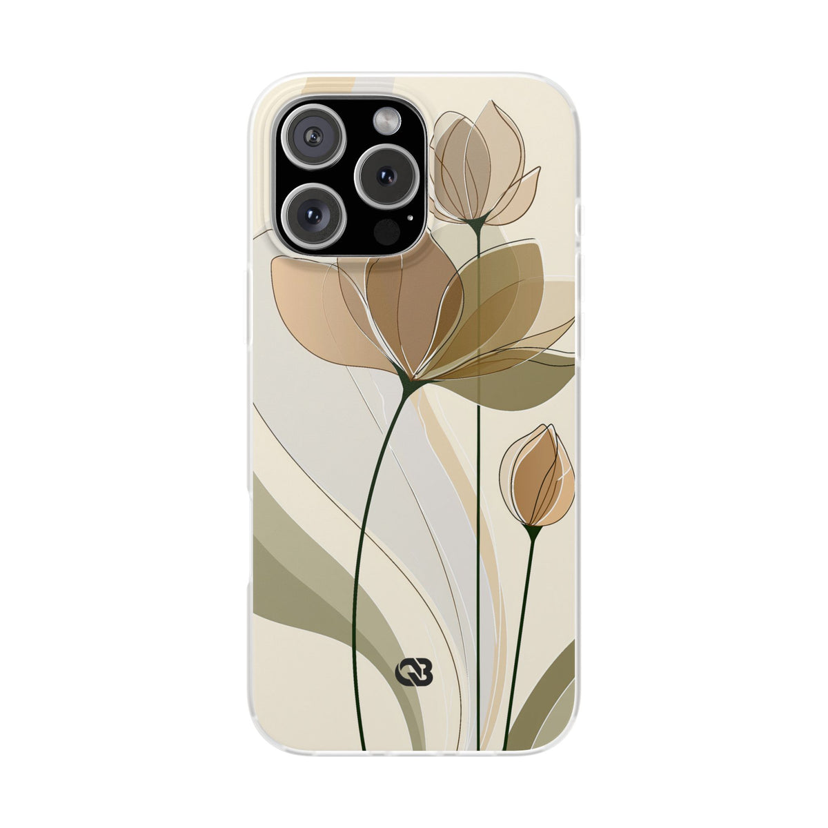 Translucent Petal Contour · Lite Phone Case for iPhone ·  Beige