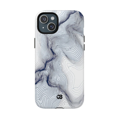 White Tough 2.0 Magsafe Phone Case for iPhone - Nordic Ridge Topo