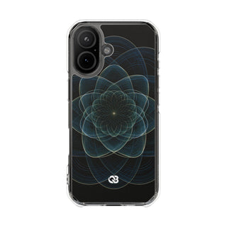 Blue Impact MagSafe Phone Case for iPhone - Celestial Wireframe Bloom