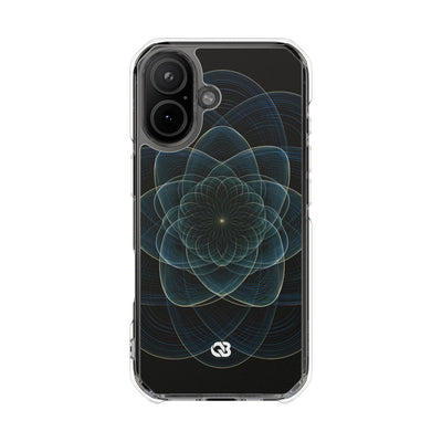 Blue Impact MagSafe Phone Case for iPhone - Celestial Wireframe Bloom