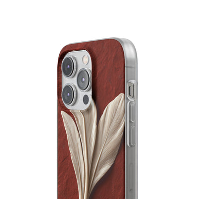 Carved Ivory Plume · Lite Phone Case for iPhone ·  Red