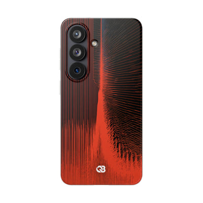 Red Lite Phone Case for Samsung - Crimson Frequency Pulse