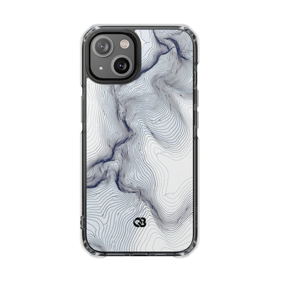 White Impact MagSafe Phone Case for iPhone - Nordic Ridge Topo