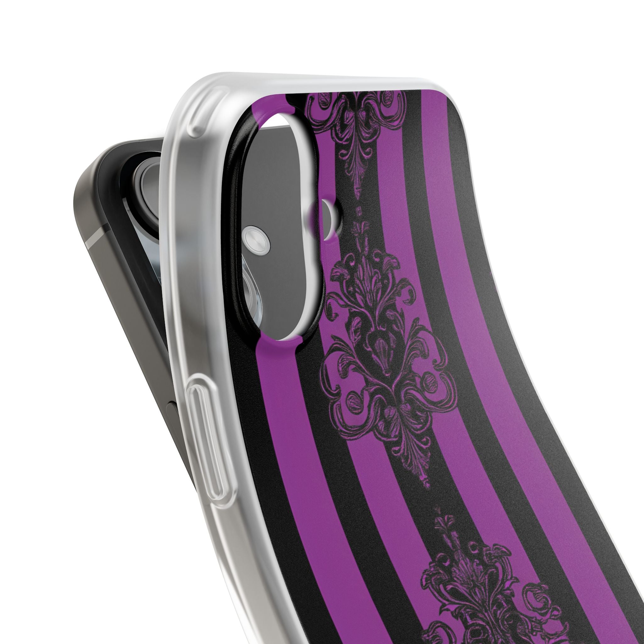 Damask Elegance Lilla iPhone 16 Plus Cover - Blød