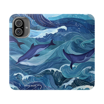 Dolphin Wave Dance - iPhone 16 Case - Lompakko