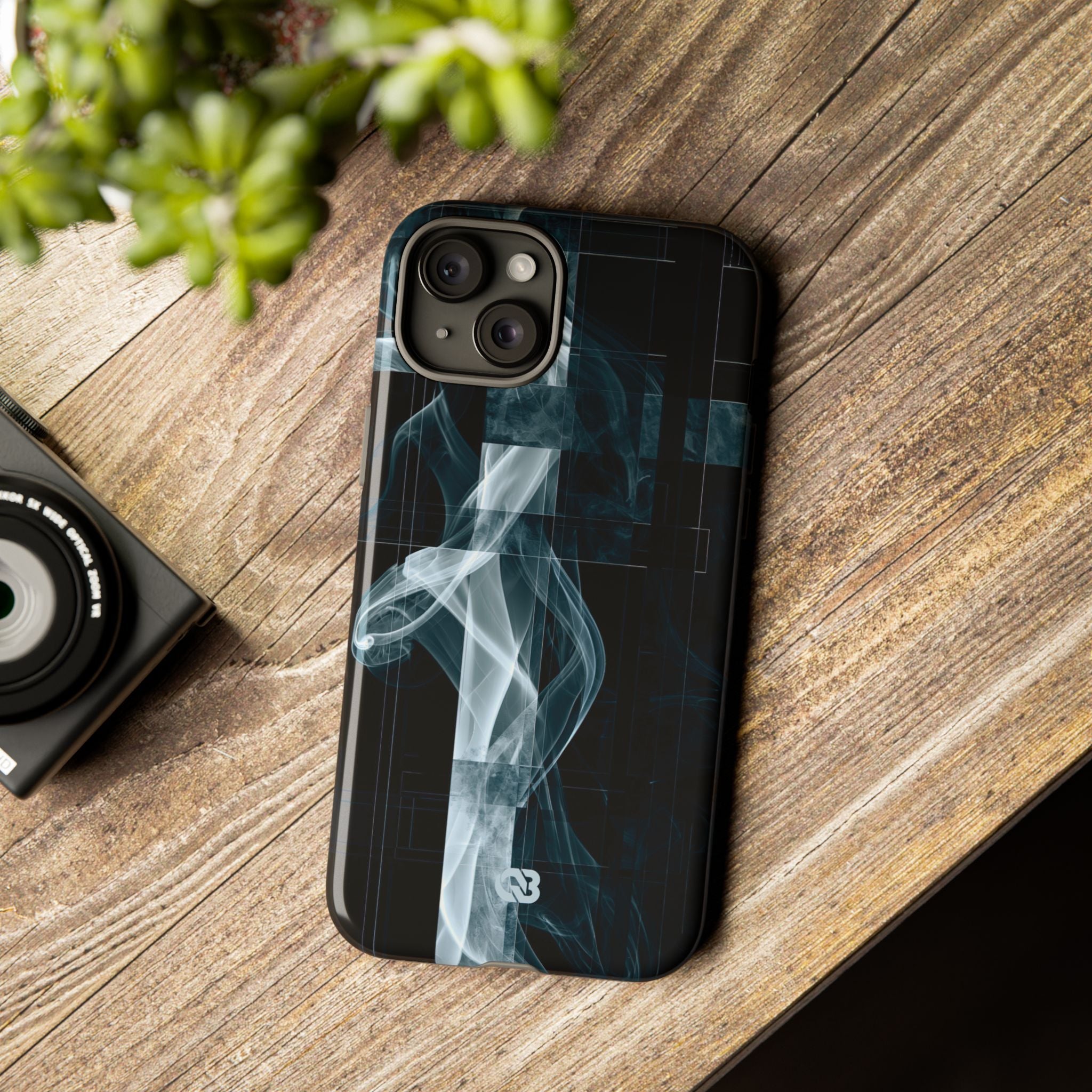 Black Tough Phone Case for iPhone - Arctic Vapor Grid
