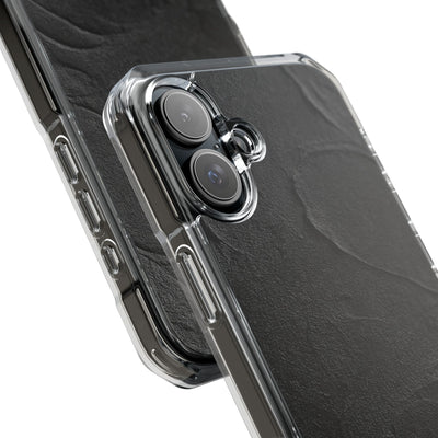 Obsidian Stucco Relief · Clear Impact Magnetic Phone Case for iPhone ·  Black
