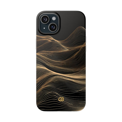 Black Lite Phone Case for iPhone - Copper Topo Ridge