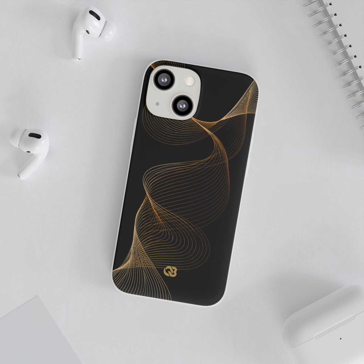 Golden Contour Flow · Lite Phone Case for iPhone ·  Black
