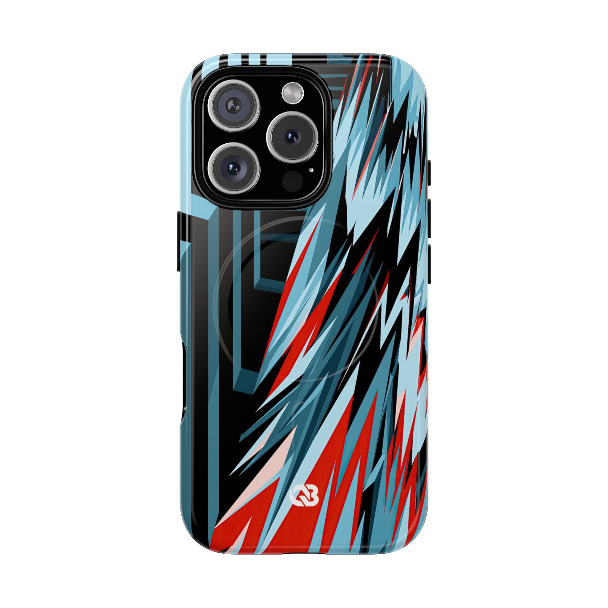 Blue Tough 2.0 Magsafe Phone Case for iPhone - Glitch Peak Cyan