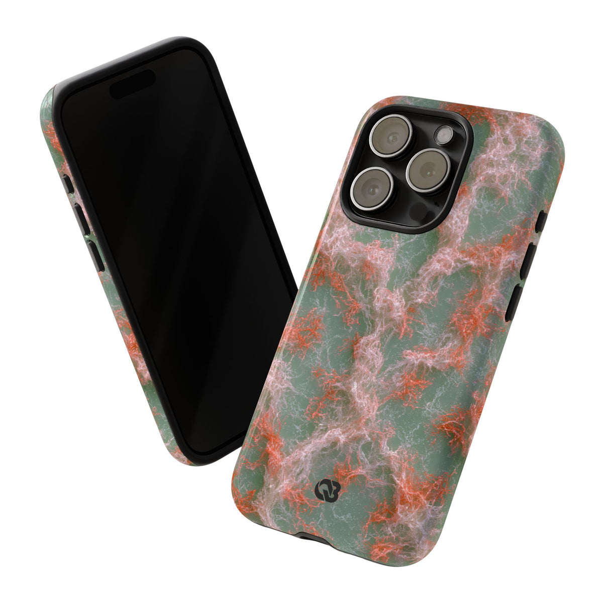 Coral Pixel Matrix · Tough Phone Case for iPhone · Green