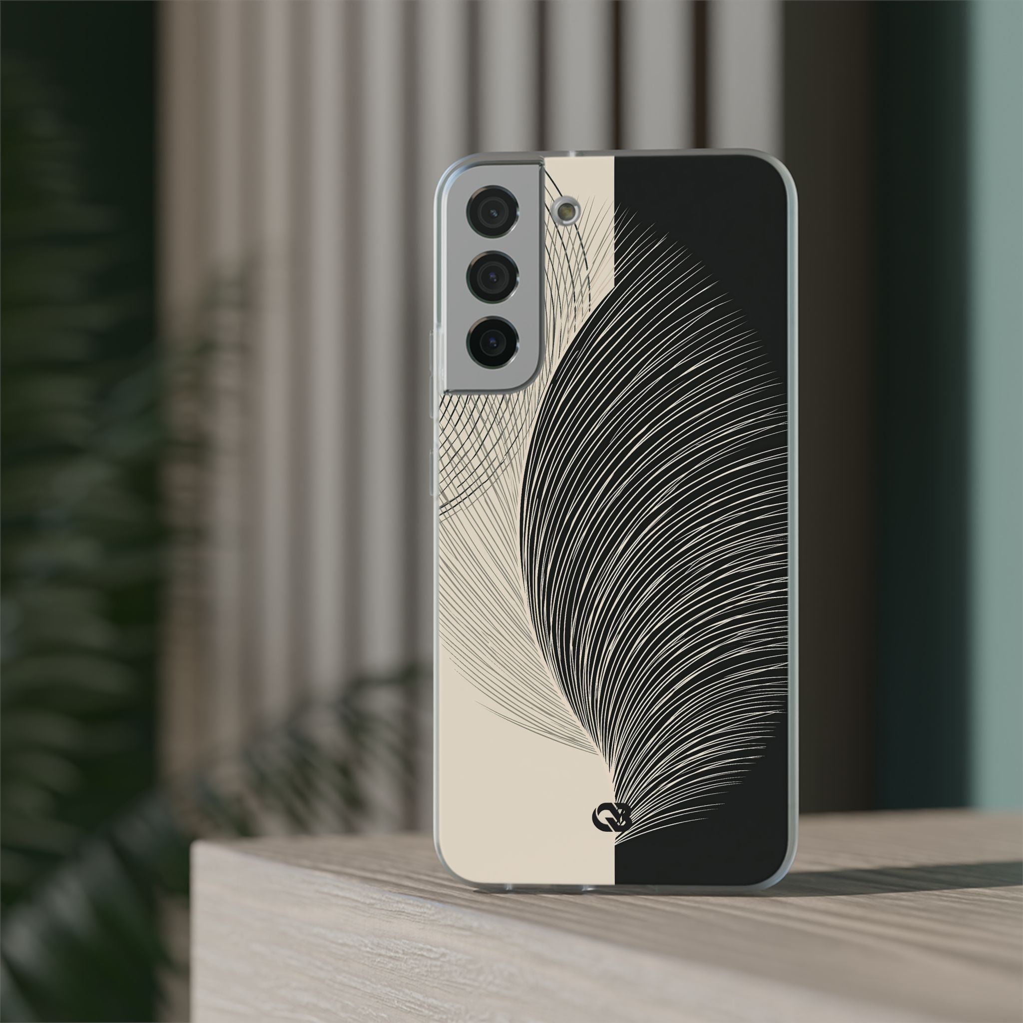 Beige Lite Phone Case for Samsung - Obsidian Cream Plume