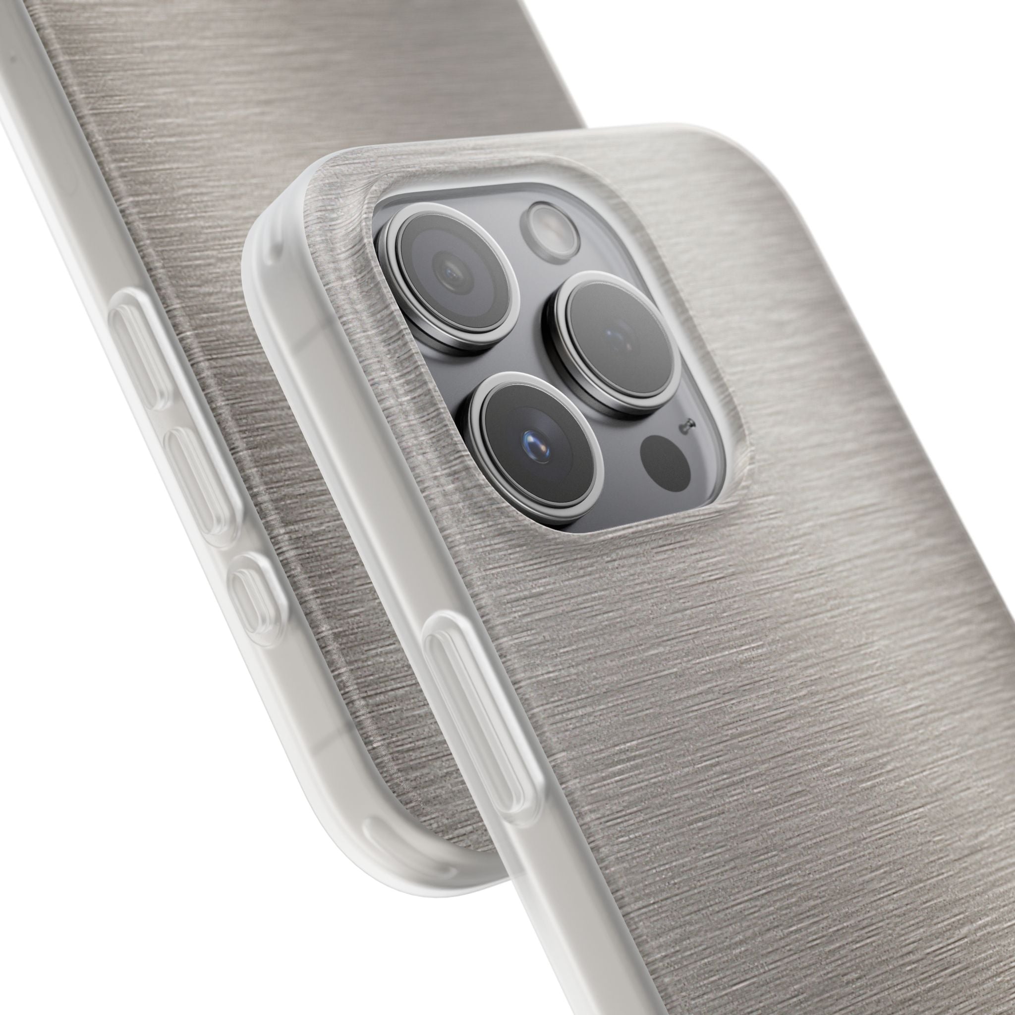 Grey Lite Phone Case for iPhone - Brushed Nickel Linen