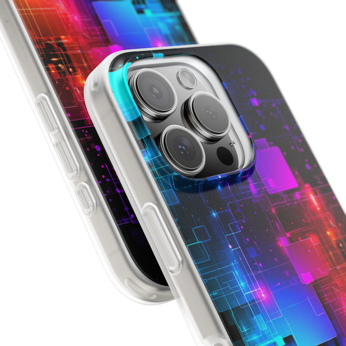 Spectral Circuit Grid · Lite Phone Case for iPhone ·  Black