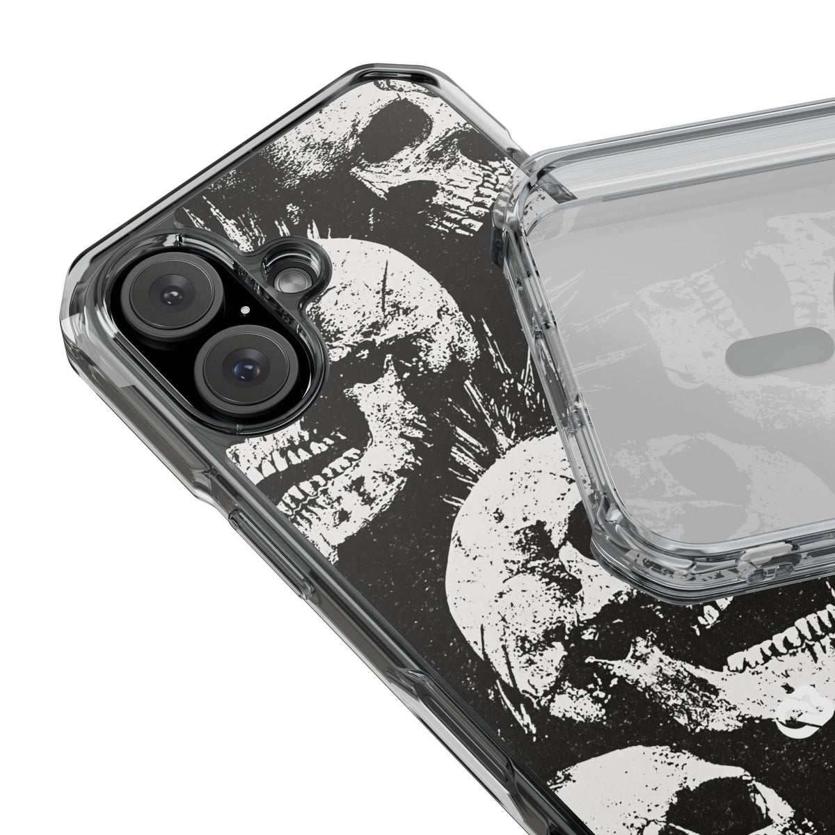 Punk Skull Riot · Clear Impact Magnetic Phone Case for iPhone · Black