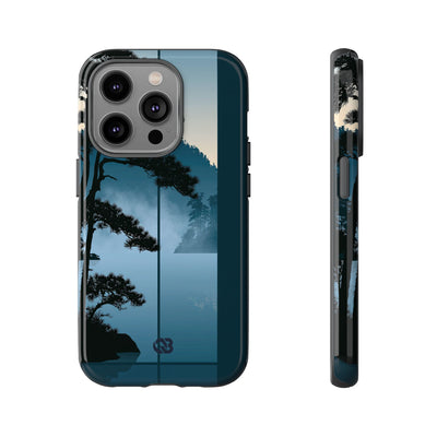 Blue Tough Phone Case for iPhone - Kyoto Mist Pine