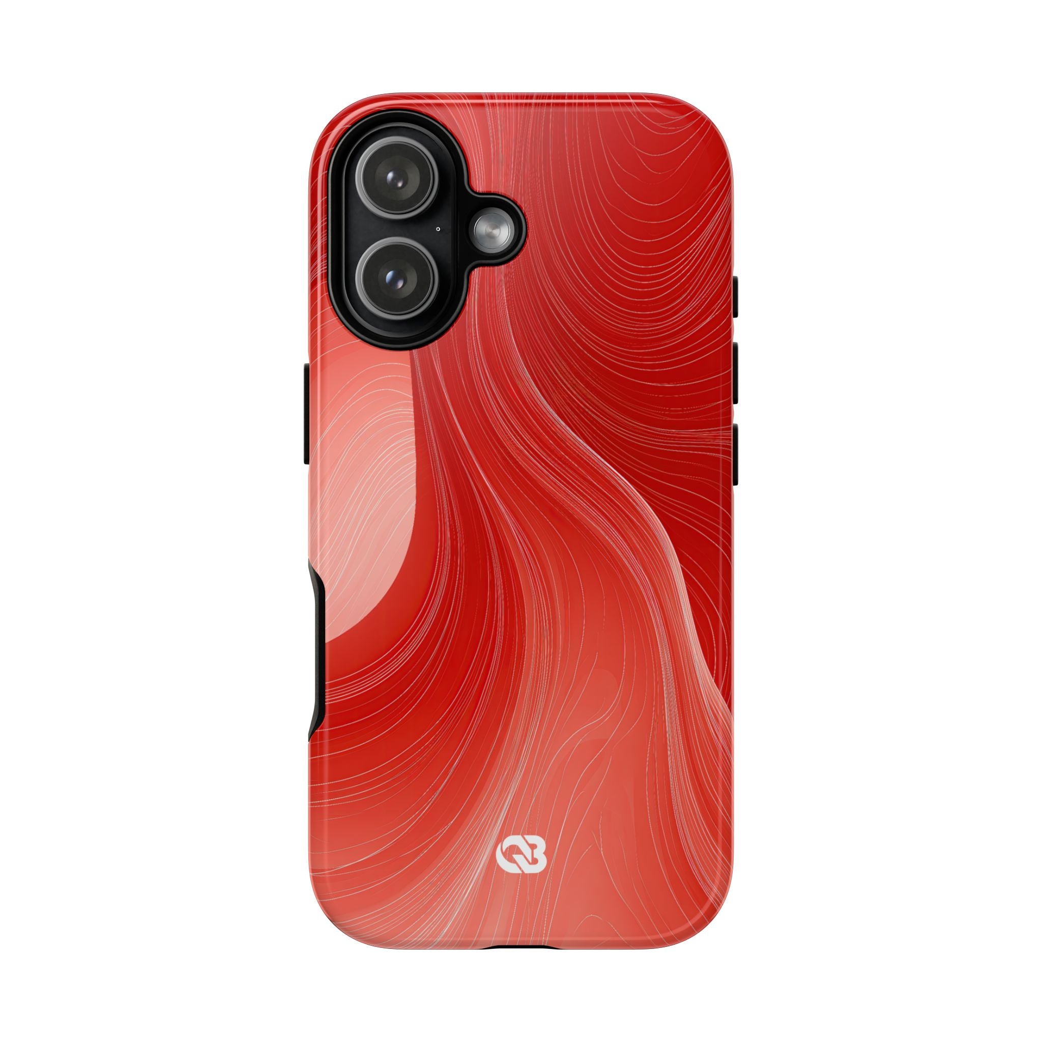 Red Tough Phone Case for iPhone - Crimson Silk Strands