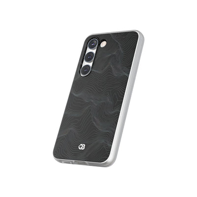 Black Lite Phone Case for Samsung - Obsidian Topo Wireframe