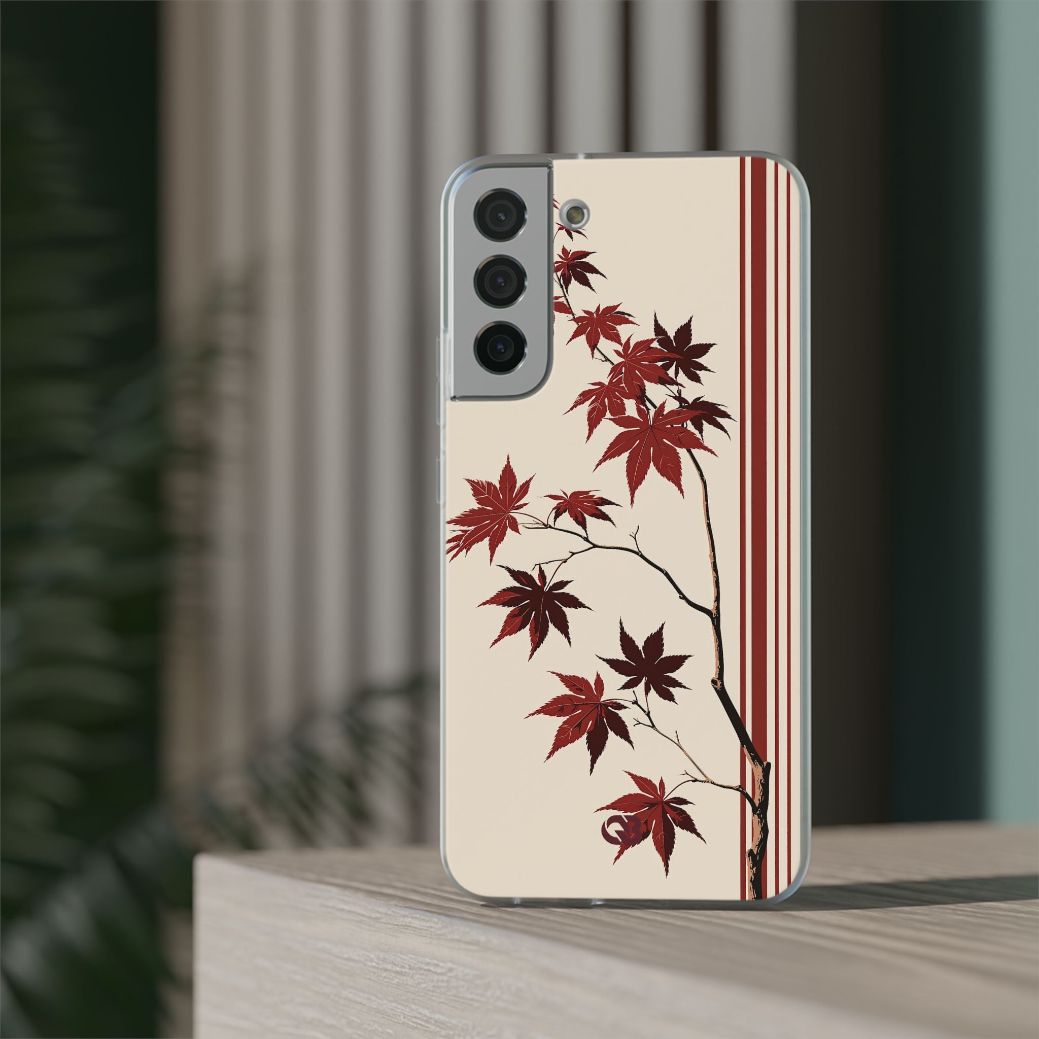 Red Lite Phone Case for Samsung - Crimson Momiji Stripe