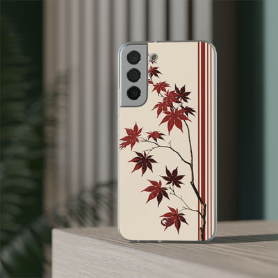 Red Lite Phone Case for Samsung - Crimson Momiji Stripe