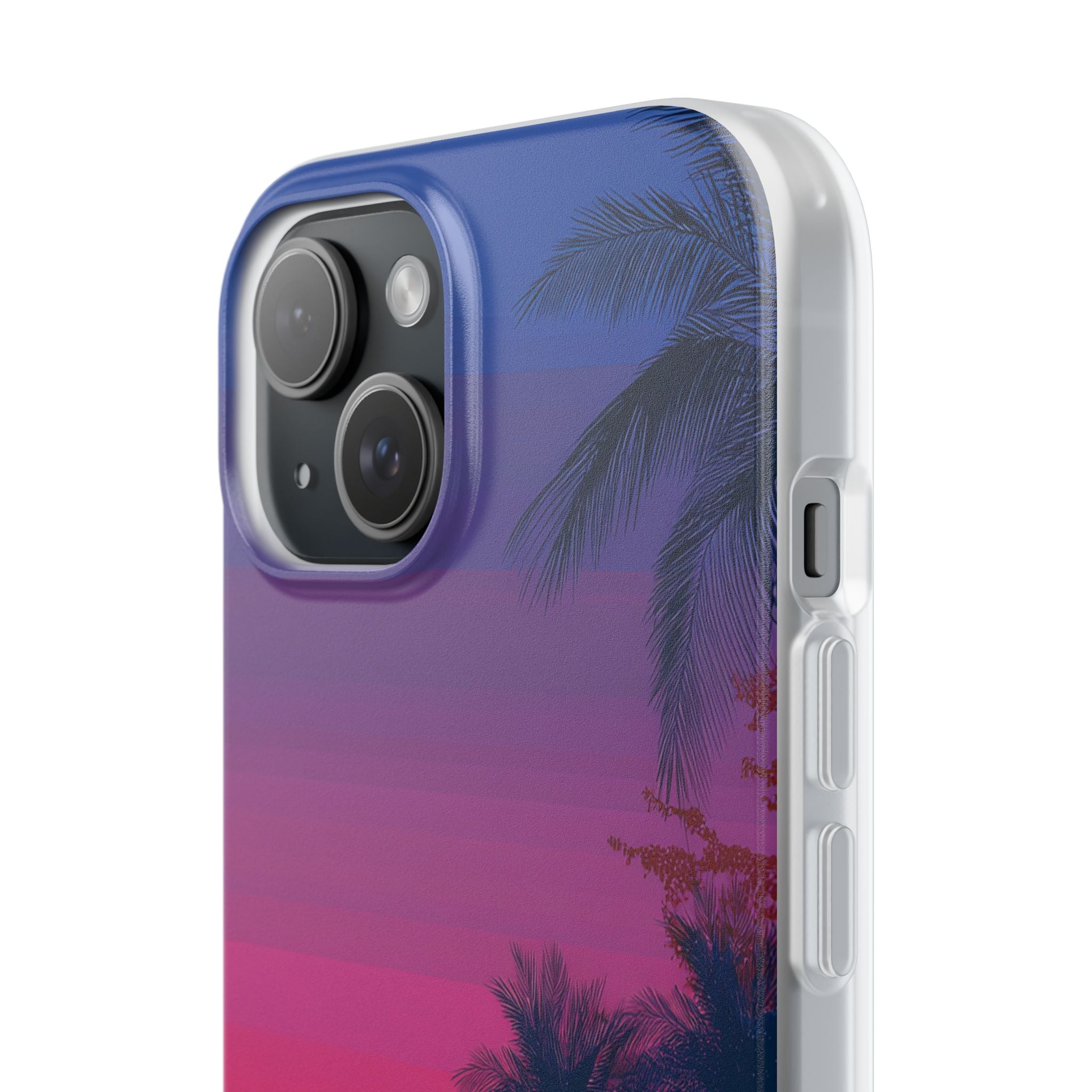 Neon Horizon Palms · Soft Capa para iPhone
