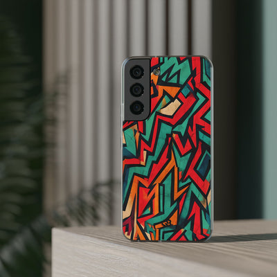 Jagged Teal Static · Soft Handyhülle für Samsung