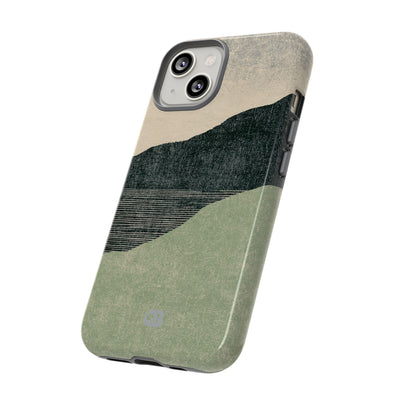 Green Tough Phone Case for iPhone - Moss Ridge Grain
