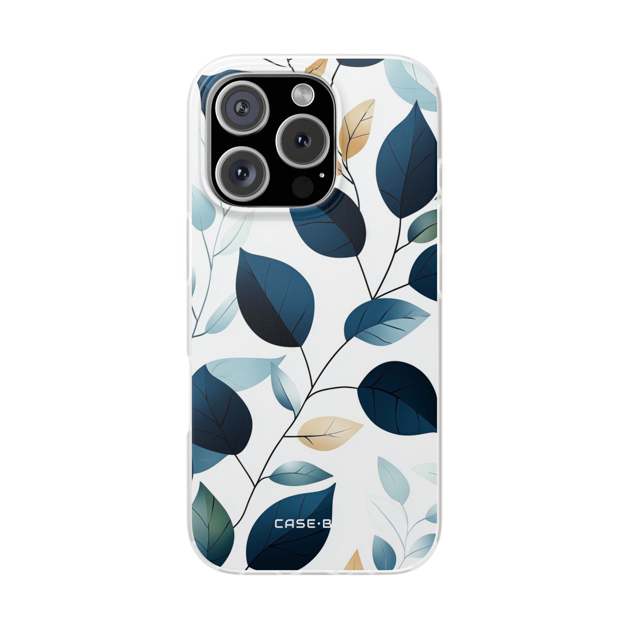 Navy Leaf Veins iPhone 16 Pro Case - Soft