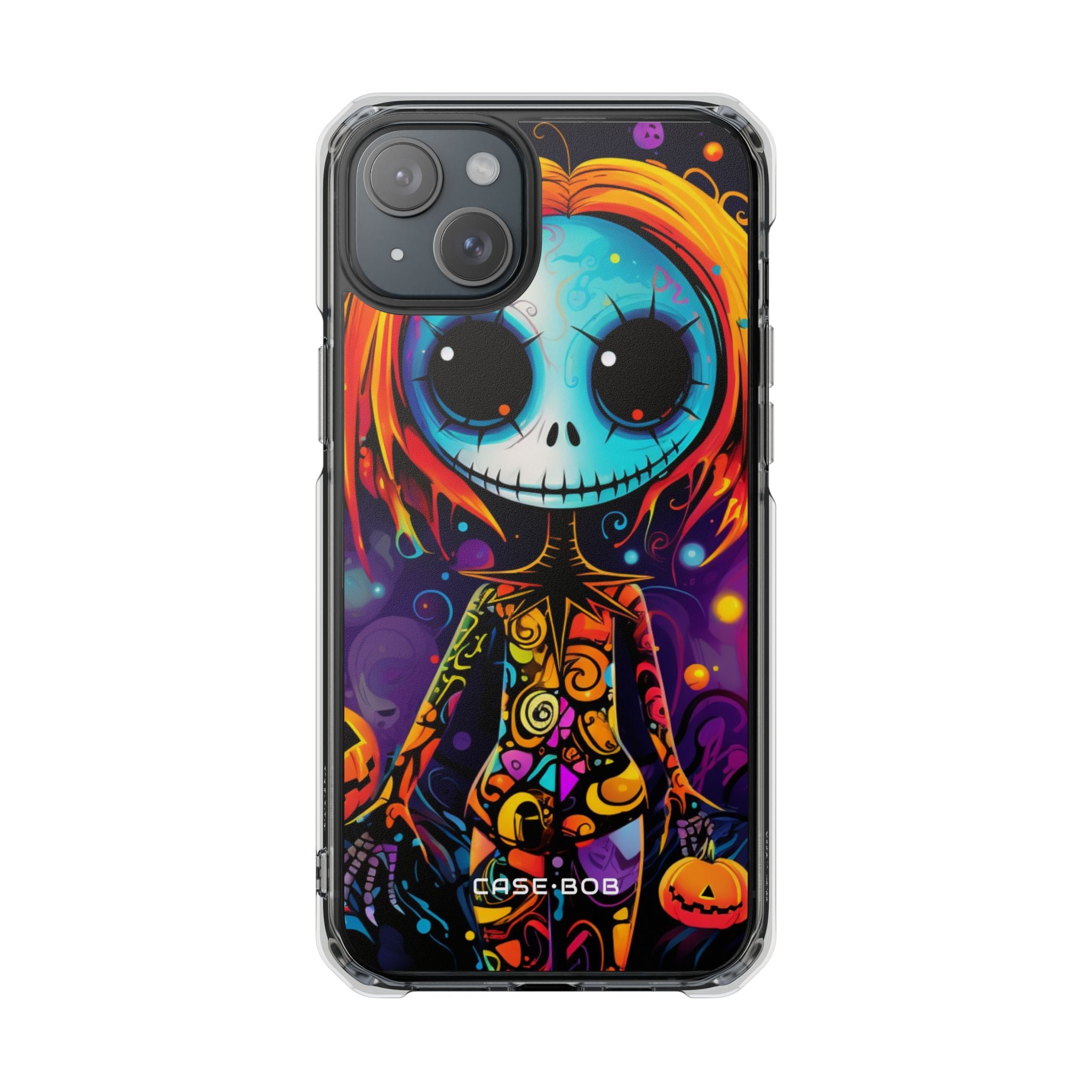 Blue Skull Swirl iPhone 15 Plus Case - Impact - CASE•BOB