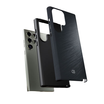 Grey Tough Phone Case for Samsung - Charcoal Brushed Steel