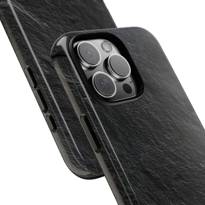 Black Tough Phone Case for iPhone - Raw Obsidian Slate