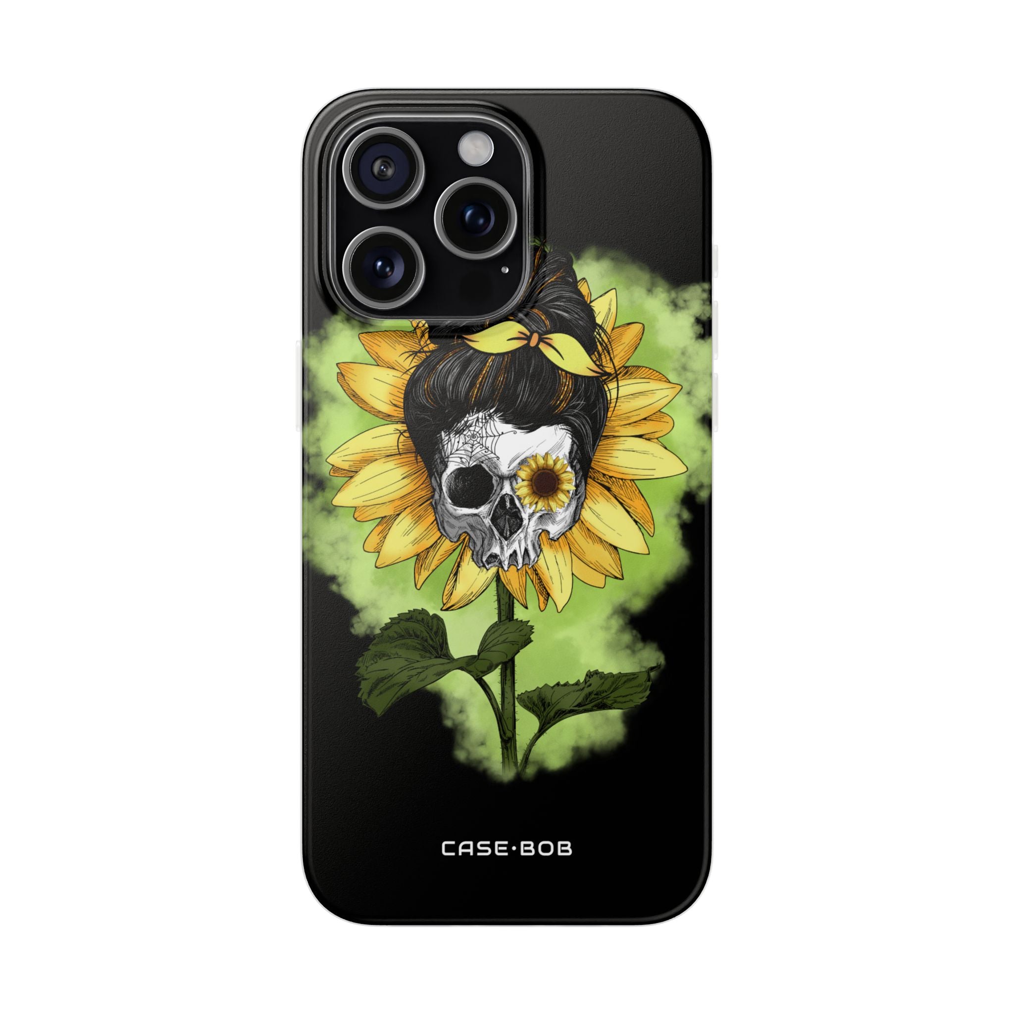 Sonnenblumen-Schädel iPhone 15 Pro Max Case - Soft