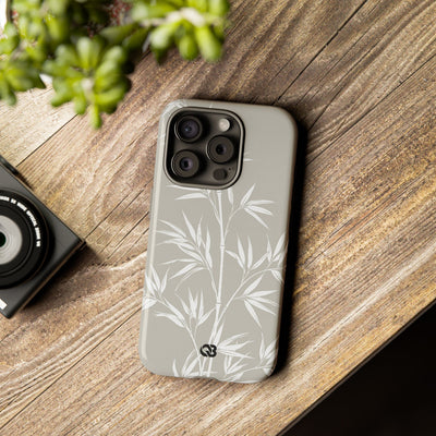 Beige Tough Phone Case for iPhone - Sandstone Bamboo Stalks