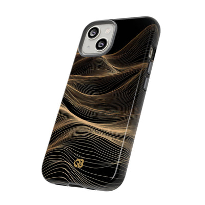 Black Tough Phone Case for iPhone - Copper Topo Ridge